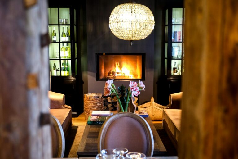 a fireplace in a living room