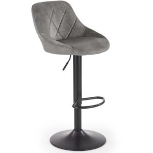 Selina Adjustable Bar Stool – Velvet / Black Base
