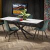 5905248100633_1 Diesel Extendable Dining Table – Ceramic Marble / Black
