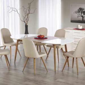 Edward Extendable Dining Table – White / Honey Oak