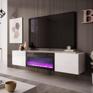 5905248127685_1 Livo Luxury TV Unit with Fireplace – 180 cm