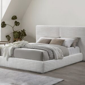 Madera Bouclé Bed – 160×200 cm (Cream)