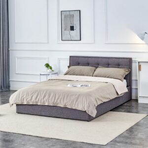 5905248136168_1 Padva Upholstered Storage Bed (Grey)