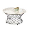 5905248136472_1 Alessia Round Coffee Table – Beige Marble / Black