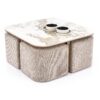 Arakis Marble Coffee Table with 4 Hidden Pouffes
